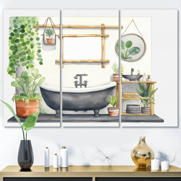 Winston Porter Natural Bathroom Decor VII Bathroom Metal Wall Art Prints Set Wayfair